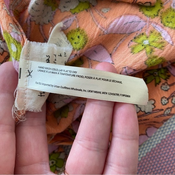 Free People Orange Floral Wide Leg Aloha Jumpsuit M - Picture 15 of 16